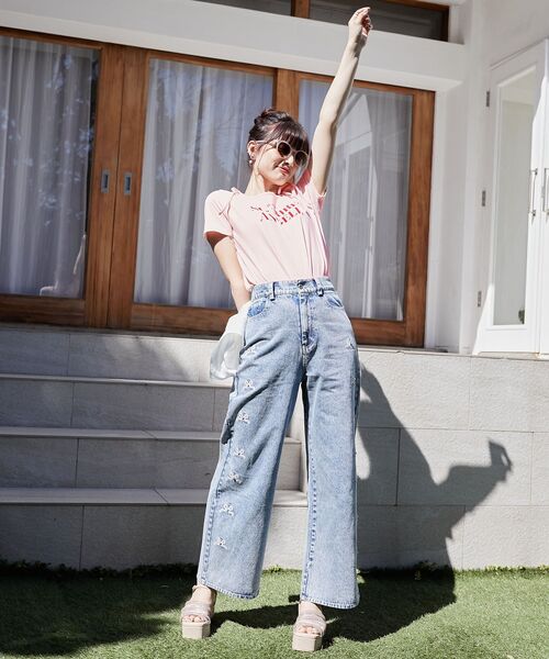 MAJESTIC LEGON（マジェスティックレゴン）の「ロマンティックメッセージリボンT（Tシャツ/カットソー・レディース・オフホワイト/ピンク/ホワイト系その他・MEDIUM）」の13枚目の写真