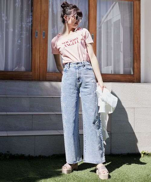 MAJESTIC LEGON（マジェスティックレゴン）の「ロマンティックメッセージリボンT（Tシャツ/カットソー・レディース・オフホワイト/ピンク/ホワイト系その他・MEDIUM）」の14枚目の写真