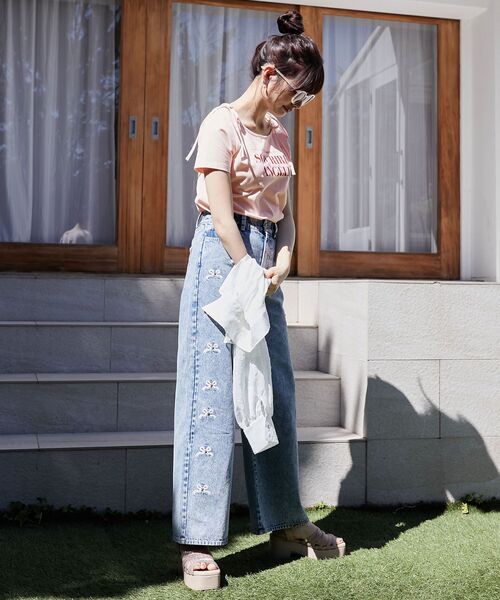 MAJESTIC LEGON（マジェスティックレゴン）の「ロマンティックメッセージリボンT（Tシャツ/カットソー・レディース・オフホワイト/ピンク/ホワイト系その他・MEDIUM）」の15枚目の写真