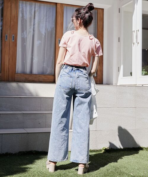 MAJESTIC LEGON（マジェスティックレゴン）の「ロマンティックメッセージリボンT（Tシャツ/カットソー・レディース・オフホワイト/ピンク/ホワイト系その他・MEDIUM）」の16枚目の写真