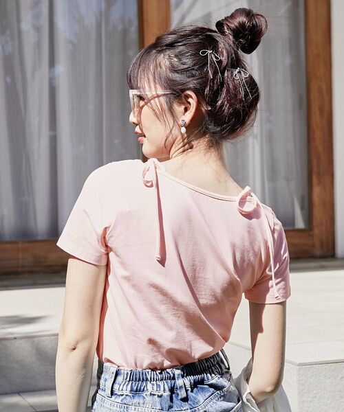 MAJESTIC LEGON（マジェスティックレゴン）の「ロマンティックメッセージリボンT（Tシャツ/カットソー・レディース・オフホワイト/ピンク/ホワイト系その他・MEDIUM）」の20枚目の写真