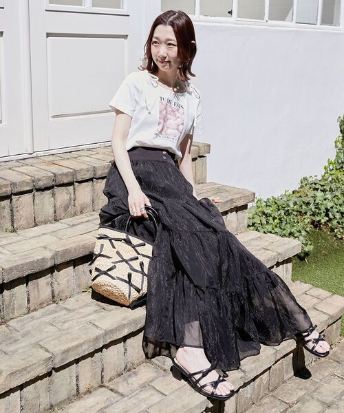 MAJESTIC LEGON（マジェスティックレゴン）の「ロマンティックメッセージリボンT（Tシャツ/カットソー・レディース・オフホワイト/ピンク/ホワイト系その他・MEDIUM）」の21枚目の写真