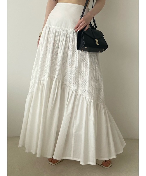 LILY BROWN(リリーブラウン)の「【LILY BROWN Lingerie】コットンレースボリュームスカート(スカート・レディース・ブルー/ホワイト・0/1)」の2枚目の写真