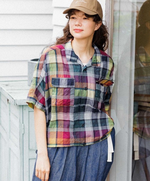 Misayo ファッション ニコアンド カラフルチェックシャツ