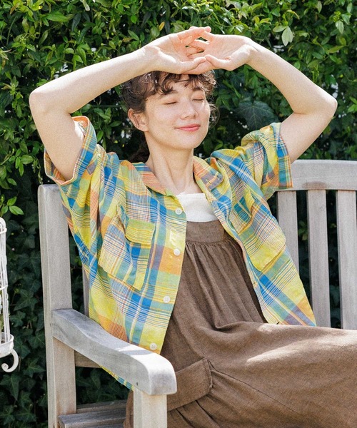 niko and（ニコアンド）の「リネン混サッカーチェックシャツ