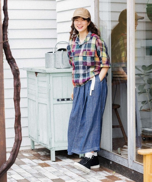 niko and（ニコアンド）の「リネン混サッカーチェックシャツ