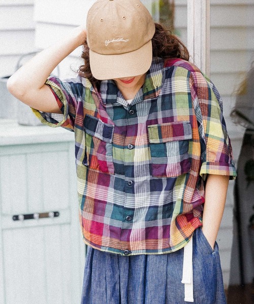 niko and（ニコアンド）の「リネン混サッカーチェックシャツ