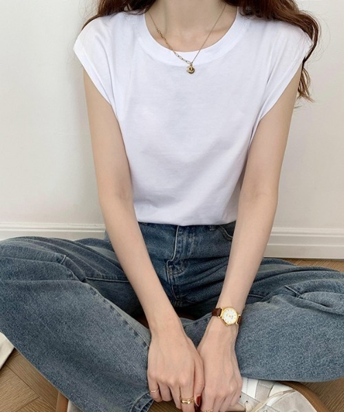 H.TOKYO(エイチトウキョウ)の「ノースリーブカットソー(Tシャツ/カットソー・レディース・ホワイト/ダークブルー/イエロー/モカ/ブラック/ベージュ/アッシュブラウン・X-LARGE/LARGE/MEDIUM)」の17枚目の写真