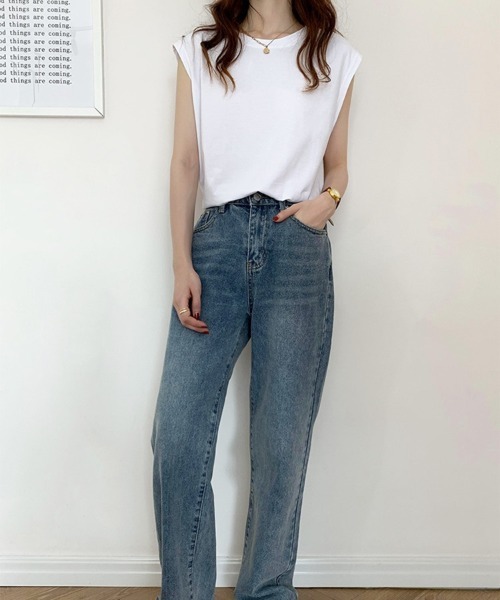 H.TOKYO(エイチトウキョウ)の「ノースリーブカットソー(Tシャツ/カットソー・レディース・ホワイト/ダークブルー/イエロー/モカ/ブラック/ベージュ/アッシュブラウン・X-LARGE/LARGE/MEDIUM)」の8枚目の写真