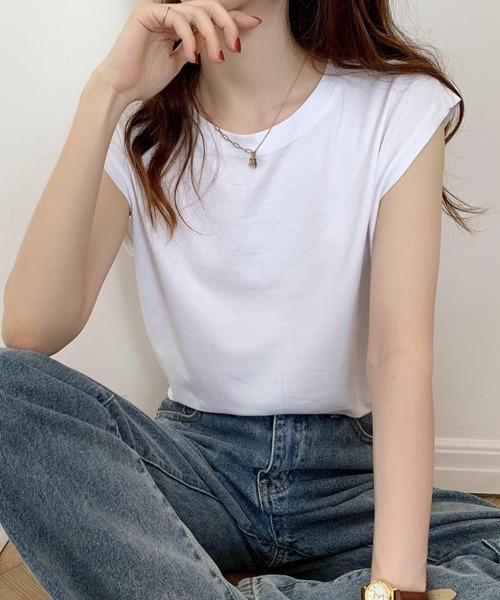 H.TOKYO(エイチトウキョウ)の「ノースリーブカットソー(Tシャツ/カットソー・レディース・ホワイト/ダークブルー/イエロー/モカ/ブラック/ベージュ/アッシュブラウン・X-LARGE/LARGE/MEDIUM)」の18枚目の写真