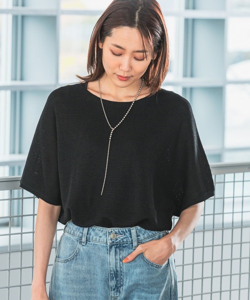 GLOBAL WORK(グローバルワーク)の「スッキレイさらさらドルマン/987142(ニット/セーター・レディース・ブラック/アイボリー/マスタード/モカ/ブラウン系8・MEDIUM/LARGE)」の3枚目の写真