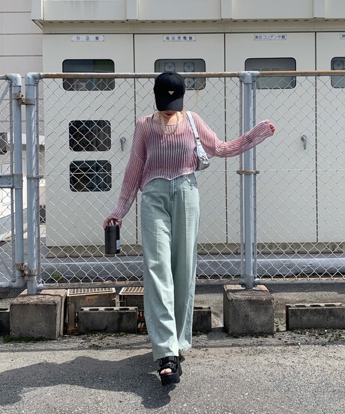 non-hedge（ノンヘッジ）の「透かし編みグラデーションニットトップス（ニット/セーター・レディース・ブラック/イエロー/モカ/ピンク・FREE）」の5枚目の写真