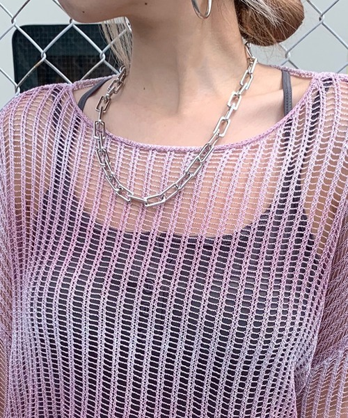 non-hedge（ノンヘッジ）の「透かし編みグラデーションニットトップス（ニット/セーター・レディース・ブラック/イエロー/モカ/ピンク・FREE）」の10枚目の写真