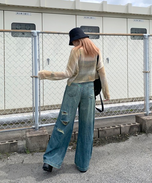 non-hedge（ノンヘッジ）の「透かし編みグラデーションニットトップス（ニット/セーター・レディース・ブラック/イエロー/モカ/ピンク・FREE）」の15枚目の写真