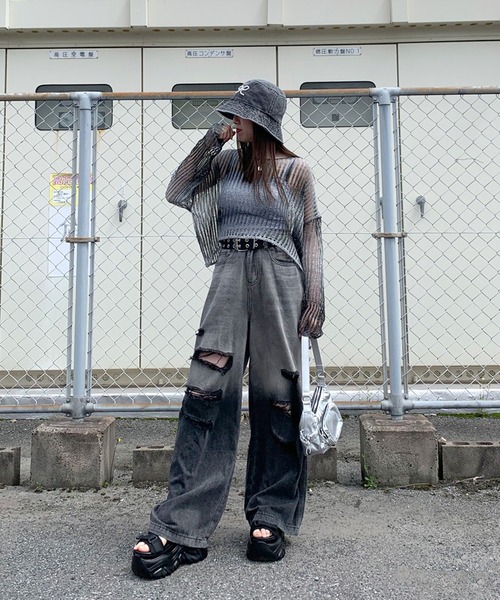 non-hedge（ノンヘッジ）の「透かし編みグラデーションニットトップス（ニット/セーター・レディース・ブラック/イエロー/モカ/ピンク・FREE）」の19枚目の写真