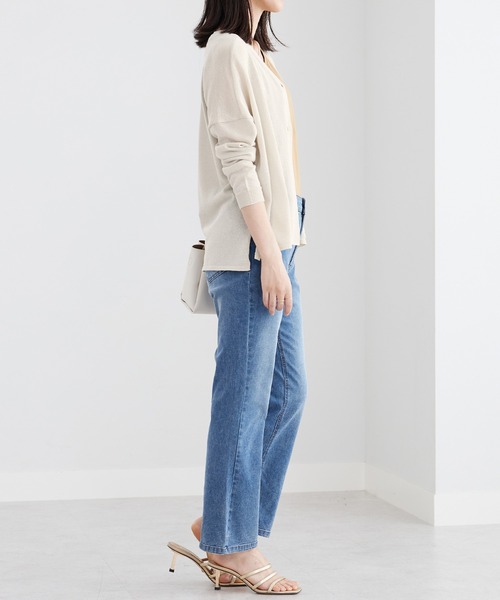 BELLUNA PLUS(ベルーナ)の「ボタン使いラメ入りカーディガン(カーディガン/ボレロ・レディース・グリーン/アイボリー/杢グレー/ブラック・LARGE/X-LARGE/MEDIUM)」の6枚目の写真