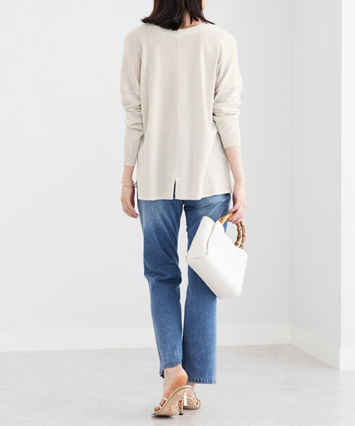 BELLUNA PLUS(ベルーナ)の「ボタン使いラメ入りカーディガン(カーディガン/ボレロ・レディース・グリーン/アイボリー/杢グレー/ブラック・LARGE/X-LARGE/MEDIUM)」の7枚目の写真