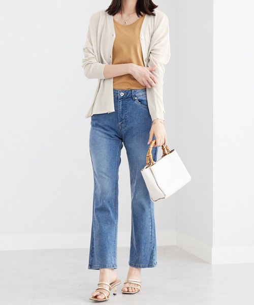 BELLUNA PLUS(ベルーナ)の「ボタン使いラメ入りカーディガン(カーディガン/ボレロ・レディース・グリーン/アイボリー/杢グレー/ブラック・LARGE/X-LARGE/MEDIUM)」の5枚目の写真