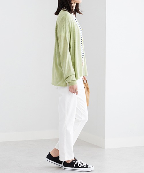 BELLUNA PLUS(ベルーナ)の「ボタン使いラメ入りカーディガン(カーディガン/ボレロ・レディース・グリーン/アイボリー/杢グレー/ブラック・LARGE/X-LARGE/MEDIUM)」の14枚目の写真