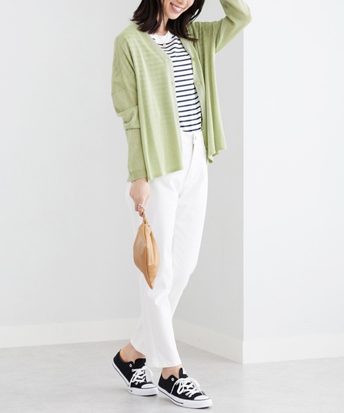 BELLUNA PLUS(ベルーナ)の「ボタン使いラメ入りカーディガン(カーディガン/ボレロ・レディース・グリーン/アイボリー/杢グレー/ブラック・LARGE/X-LARGE/MEDIUM)」の13枚目の写真