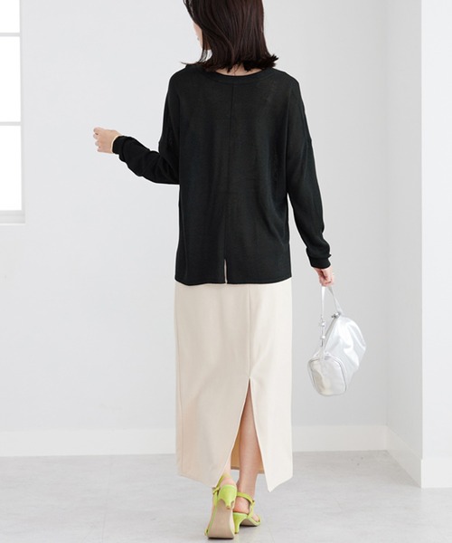 BELLUNA PLUS(ベルーナ)の「ボタン使いラメ入りカーディガン(カーディガン/ボレロ・レディース・グリーン/アイボリー/杢グレー/ブラック・LARGE/X-LARGE/MEDIUM)」の12枚目の写真