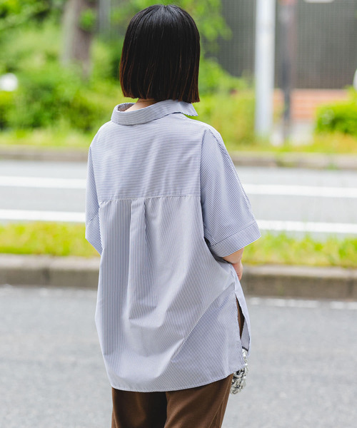 ITEMS URBANRESEARCH(アイテムズ アーバンリサーチ)の「スキッパーシャツ(シャツ/ブラウス・レディース・ネイビー/ストライプ/オフホワイト・FREE)」の11枚目の写真