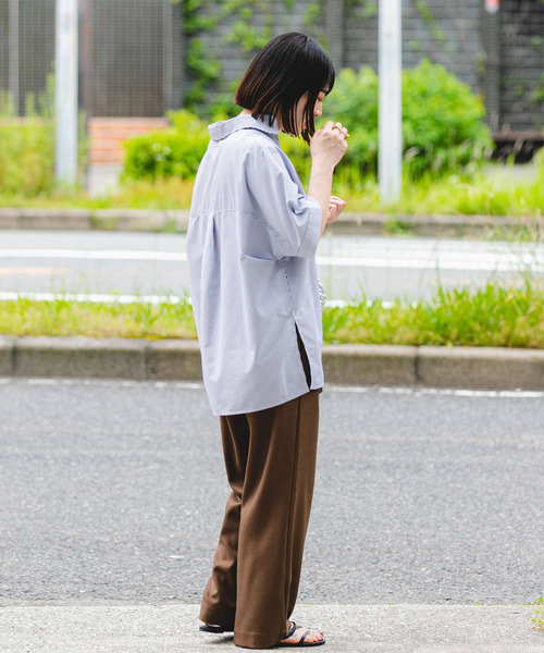 ITEMS URBANRESEARCH(アイテムズ アーバンリサーチ)の「スキッパーシャツ(シャツ/ブラウス・レディース・ネイビー/ストライプ/オフホワイト・FREE)」の14枚目の写真