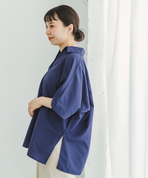 ITEMS URBANRESEARCH(アイテムズ アーバンリサーチ)の「スキッパーシャツ(シャツ/ブラウス・レディース・ネイビー/ストライプ/オフホワイト・FREE)」の17枚目の写真
