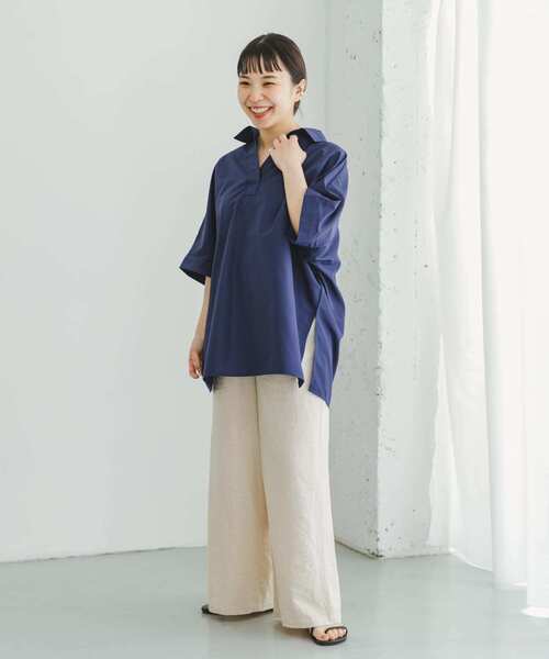 ITEMS URBANRESEARCH(アイテムズ アーバンリサーチ)の「スキッパーシャツ(シャツ/ブラウス・レディース・ネイビー/ストライプ/オフホワイト・FREE)」の18枚目の写真