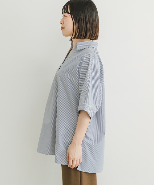 ITEMS URBANRESEARCH(アイテムズ アーバンリサーチ)の「スキッパーシャツ(シャツ/ブラウス・レディース・ネイビー/ストライプ/オフホワイト・FREE)」の22枚目の写真