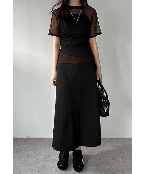 Didot.showroom（ディドット ショールーム）の「シアーメッシュT（Tシャツ/カットソー・レディース・ネイビー/ラベンダー/ブラウン・FREE）」の10枚目の写真