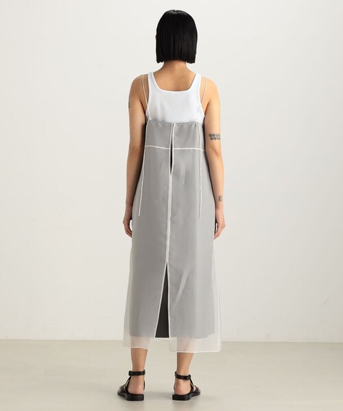 EDITION（エディション）の「シルクオーガン パネルキャミソールワンピース（ワンピース・レディース・ブラック/ホワイト・FREE）」の5枚目の写真