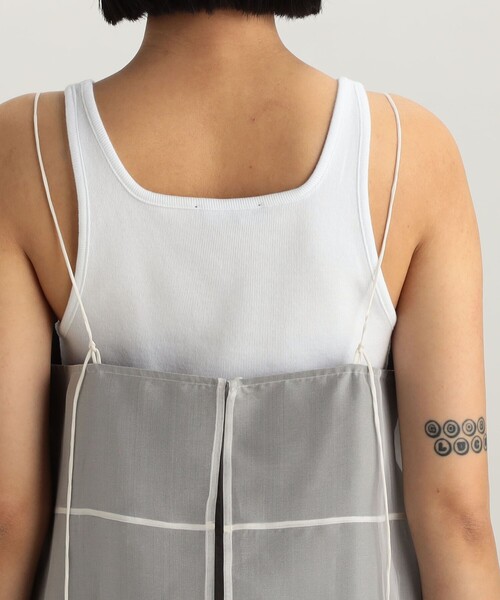 EDITION（エディション）の「シルクオーガン パネルキャミソールワンピース（ワンピース・レディース・ブラック/ホワイト・FREE）」の7枚目の写真