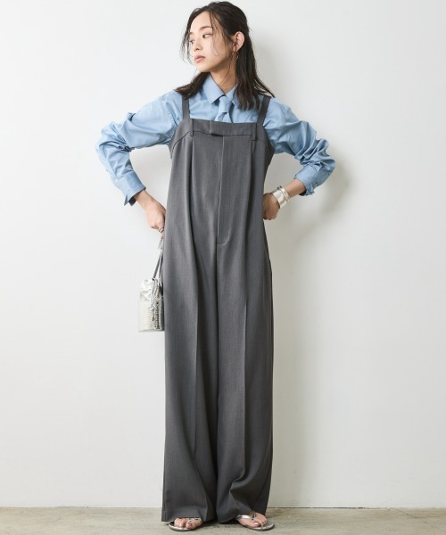OFAKIND リラックスロンパース サロペット Vネック ストレート 楽天市場】深Vネック（オールインワン・サロペット｜レディース