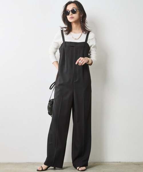 CHIC STYLE（シックスタイル）の「スラックスロンパース ＜大きいサイズ有＞シックスタイル（サロペット/オーバーオール・レディース・チャコール/ブラック・M/L/LL/3L/4L/5L）」の21枚目の写真