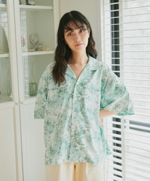watercolor h/s shirts / 水彩総柄オープンカラーシャツ