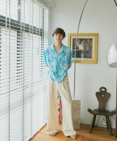 Camphor wood（カンファーウッド）の「watercolor h/s shirts / 水彩総柄オープンカラーシャツ（シャツ/ブラウス・メンズ・グリーン/ブルー・MEDIUM/LARGE）」の16枚目の写真