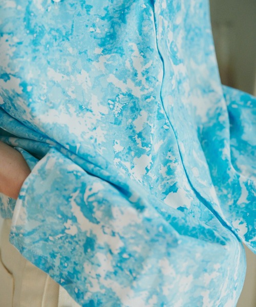 Camphor wood（カンファーウッド）の「watercolor h/s shirts / 水彩総柄オープンカラーシャツ（シャツ/ブラウス・メンズ・グリーン/ブルー・MEDIUM/LARGE）」の21枚目の写真