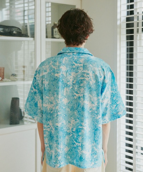 Camphor wood（カンファーウッド）の「watercolor h/s shirts / 水彩総柄オープンカラーシャツ（シャツ/ブラウス・メンズ・グリーン/ブルー・MEDIUM/LARGE）」の12枚目の写真