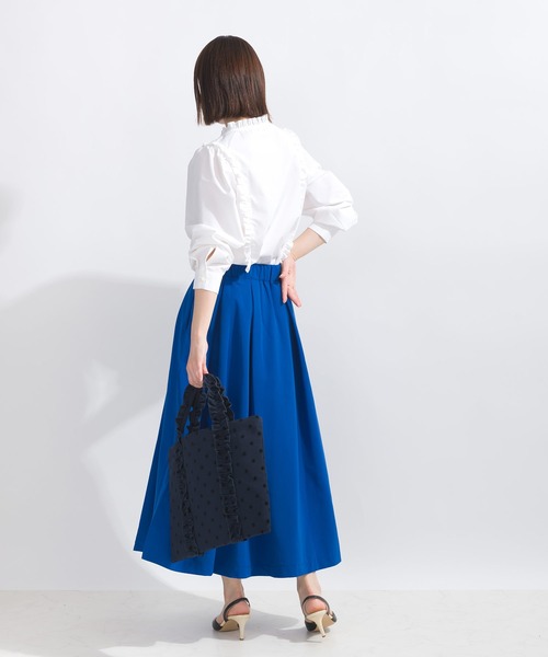 PICCIN PERLA（ピッチンペルラ）の「フロッキードットフリル付き手提げバッグ（トートバッグ・レディース・グレー/ベージュ/ネイビー・FREE）」の12枚目の写真