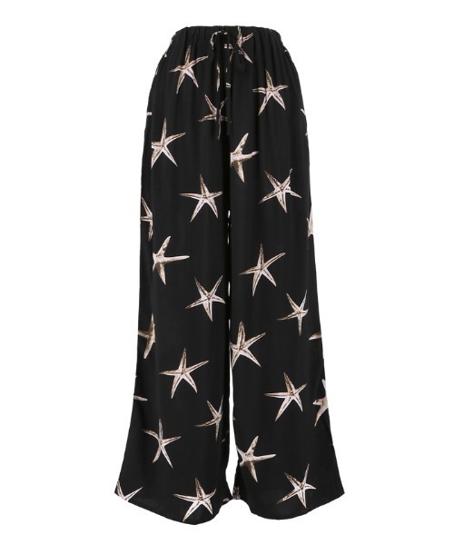 coca（coca）（コカ）の「とろレーヨンヒトデ柄パンツ（その他パンツ・レディース・ブラック・SHORT/MEDIUM/LONG）」の2枚目の写真