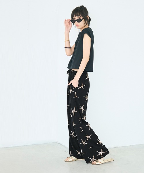 coca（coca）（コカ）の「とろレーヨンヒトデ柄パンツ（その他パンツ・レディース・ブラック・SHORT/MEDIUM/LONG）」の13枚目の写真