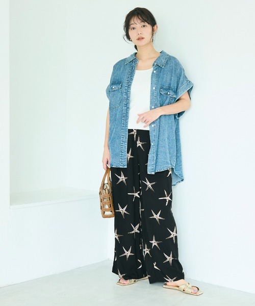 coca（coca）（コカ）の「とろレーヨンヒトデ柄パンツ（その他パンツ・レディース・ブラック・SHORT/MEDIUM/LONG）」の15枚目の写真