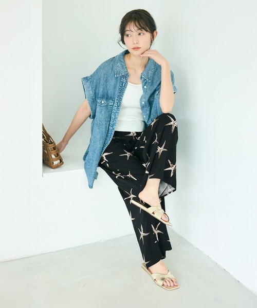 coca（coca）（コカ）の「とろレーヨンヒトデ柄パンツ（その他パンツ・レディース・ブラック・SHORT/MEDIUM/LONG）」の17枚目の写真