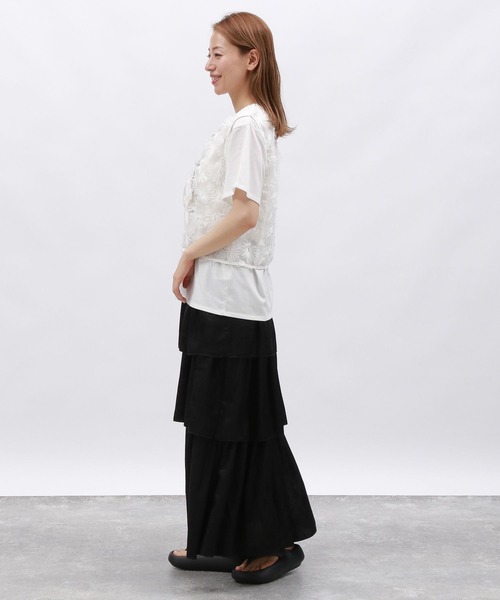 LAKOLE（ラコレ）の「スパンコールリボンベスト / 129261（ベスト・レディース・オフホワイト/ブラック・FREE）」の15枚目の写真