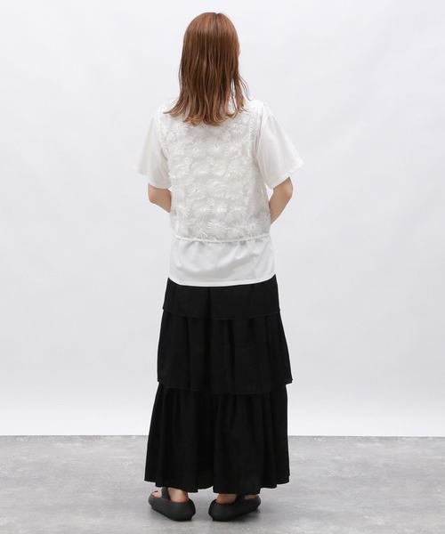 LAKOLE（ラコレ）の「スパンコールリボンベスト / 129261（ベスト・レディース・オフホワイト/ブラック・FREE）」の16枚目の写真