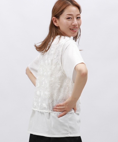 LAKOLE（ラコレ）の「スパンコールリボンベスト / 129261（ベスト・レディース・オフホワイト/ブラック・FREE）」の17枚目の写真