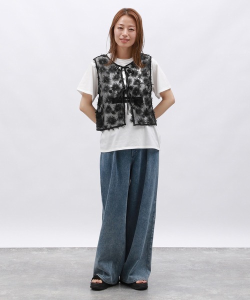 LAKOLE（ラコレ）の「スパンコールリボンベスト / 129261（ベスト・レディース・オフホワイト/ブラック・FREE）」の19枚目の写真