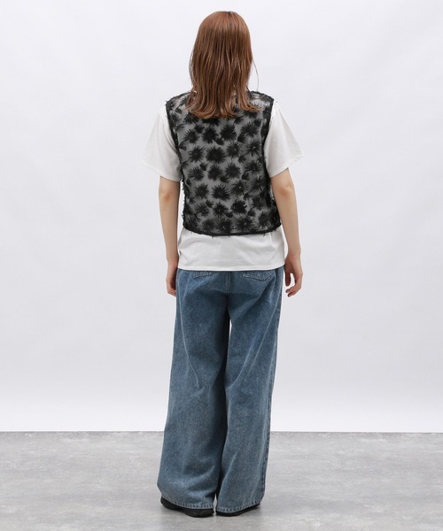 LAKOLE（ラコレ）の「スパンコールリボンベスト / 129261（ベスト・レディース・オフホワイト/ブラック・FREE）」の21枚目の写真