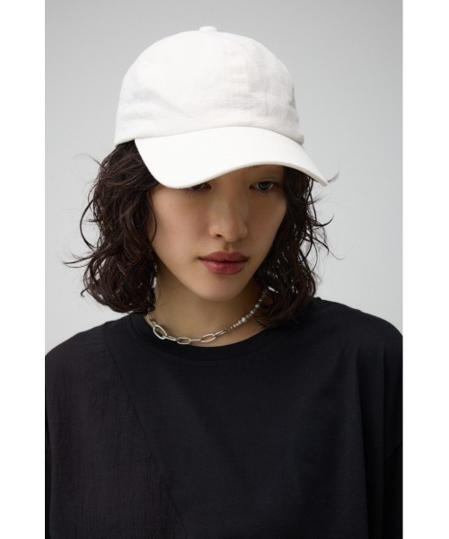 AZUL by moussy（アズールバイマウジー）の「リネンライクキャップ（キャップ・レディース・アイボリー/ブラック・FREE）」の6枚目の写真